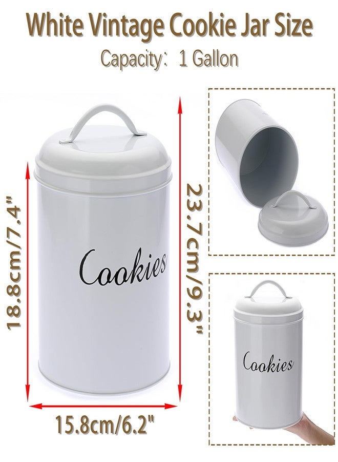 BSTKEY Large Cookie Tin, Airtight Cookie Snack Jars with Lid, Decorative Candy Canister, Baking Gift Tins Farmhouse Countertop Tinplate Box for Storing Patisseries, Puff Pastries Craft Supplies - Image 2